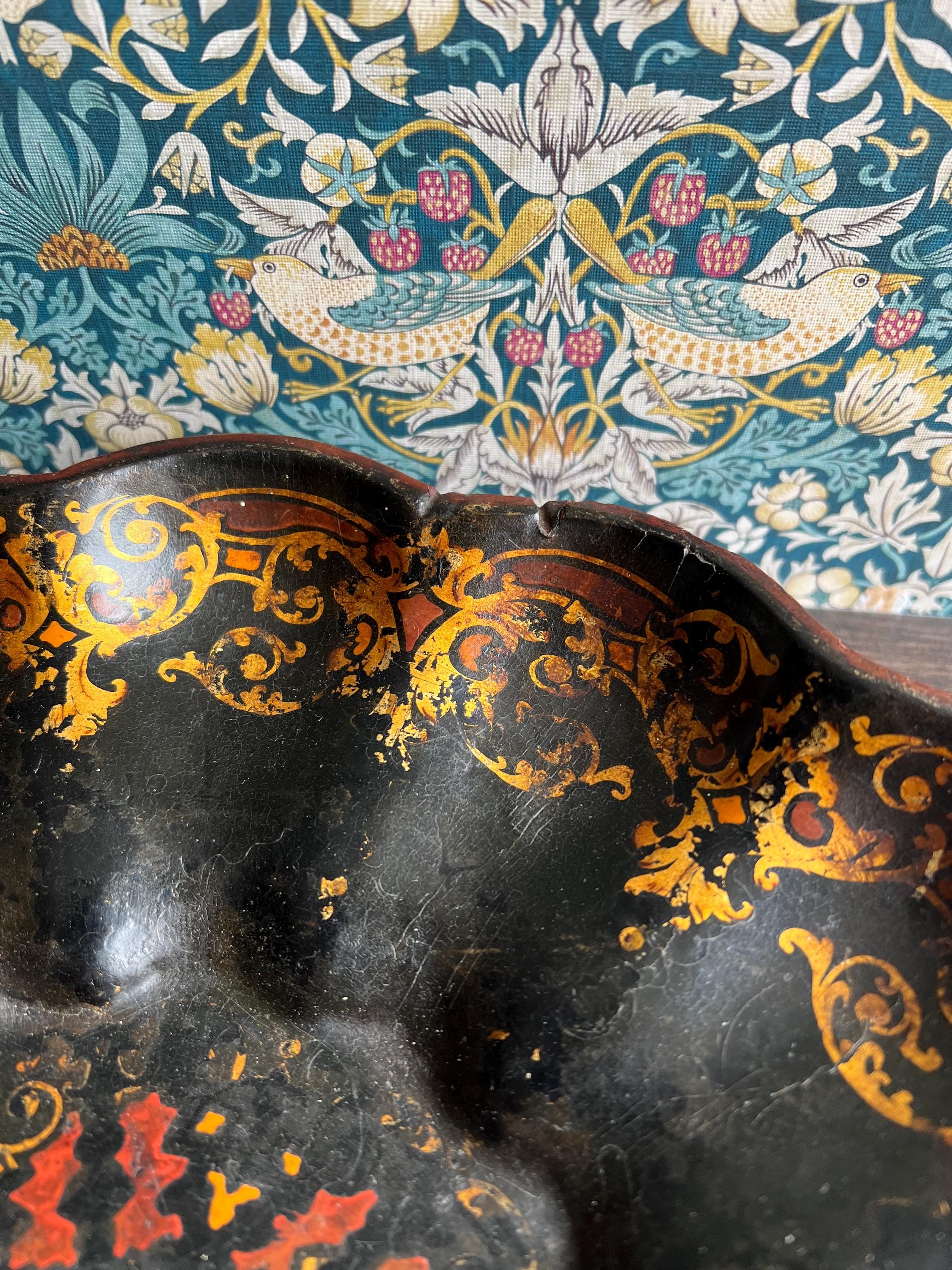 19th Century Large Papier Mache Dish English Circa 1840