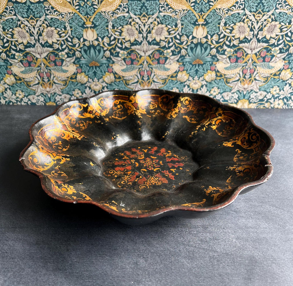 19th Century Large Papier Mache Dish English Circa 1840