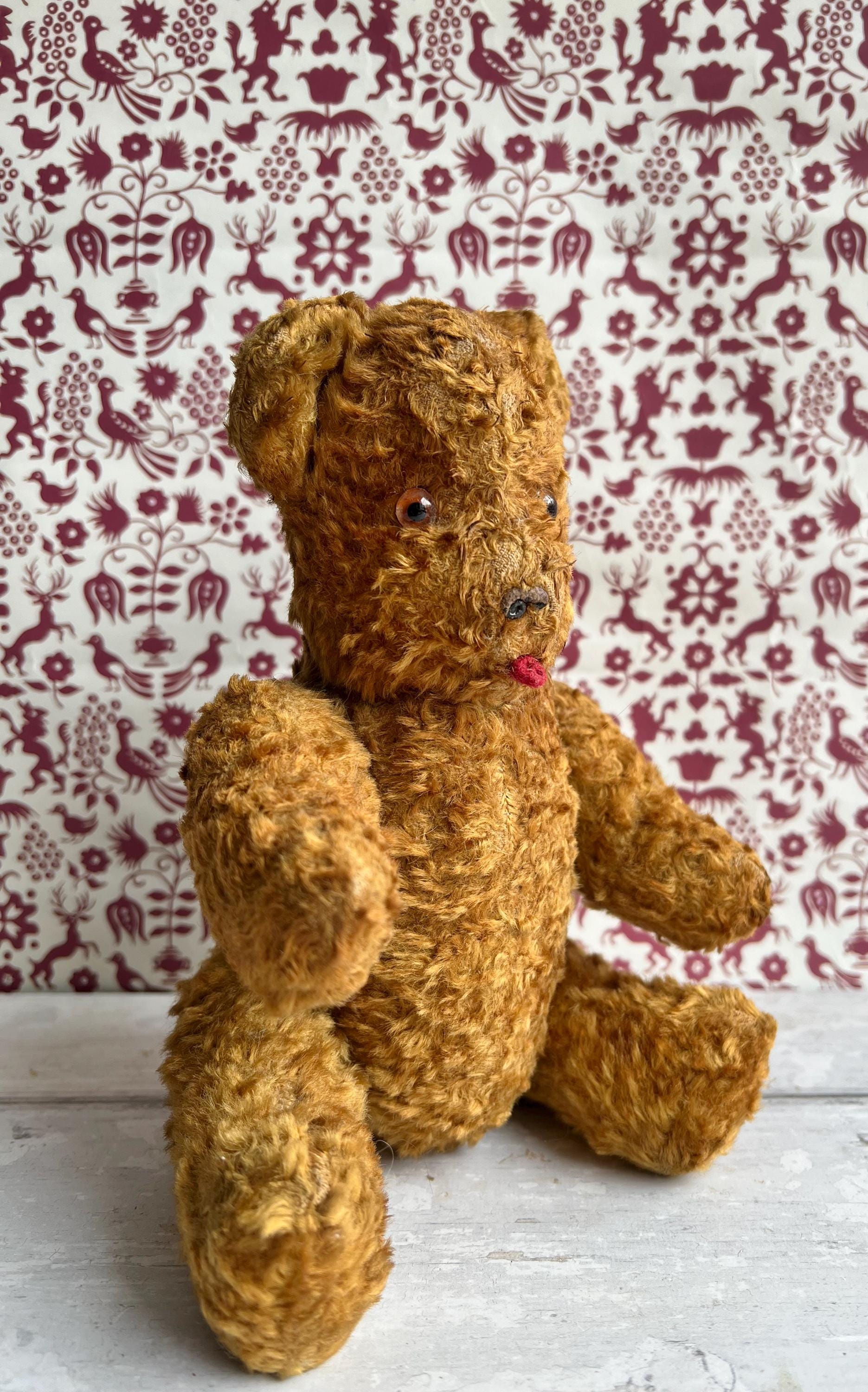 Vintage Teddy Bear Silk Plush 9 inch C 1920s