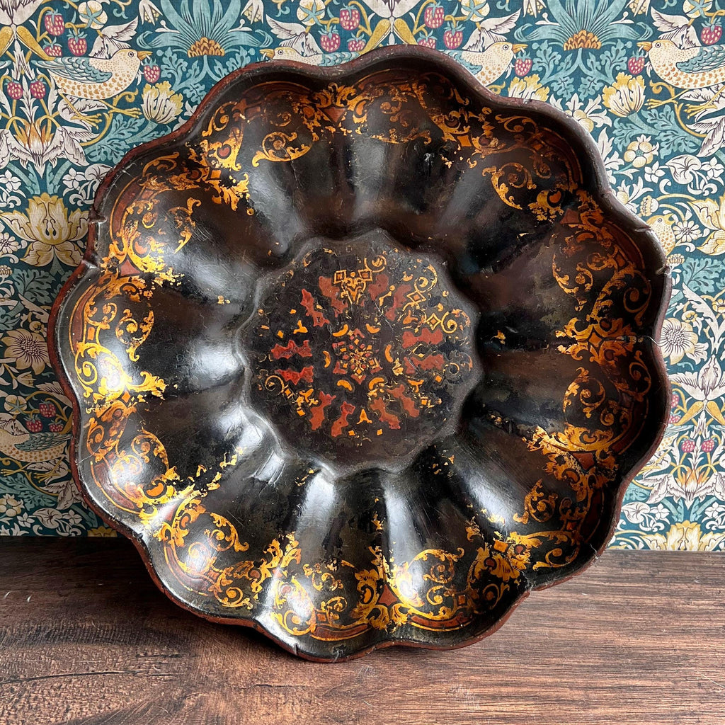 19th Century Large Papier Mache Dish English Circa 1840