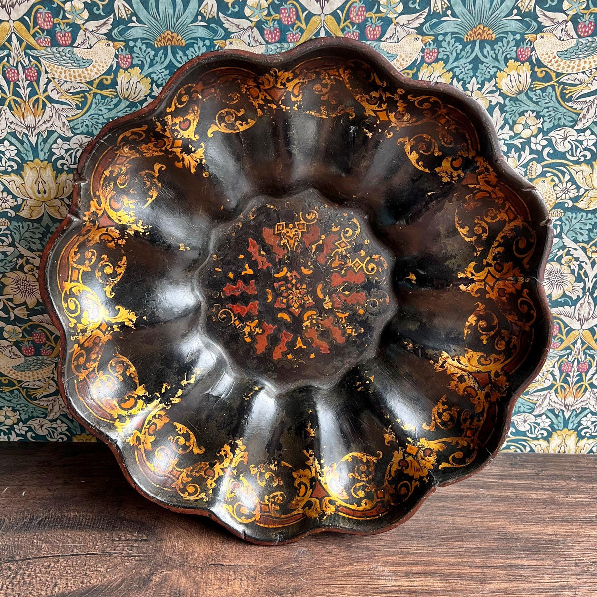 19th Century Large Papier Mache Dish English Circa 1840
