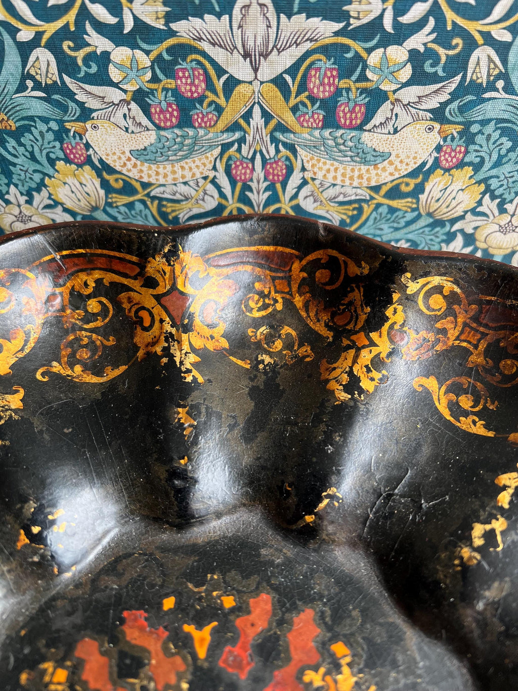 19th Century Large Papier Mache Dish English Circa 1840