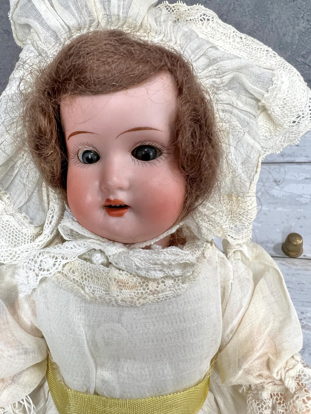 Antique 9 inches German Bisque Doll by Schoenau & Hoffmeister Porzellanfabrik Burggrub 1909 10/0
