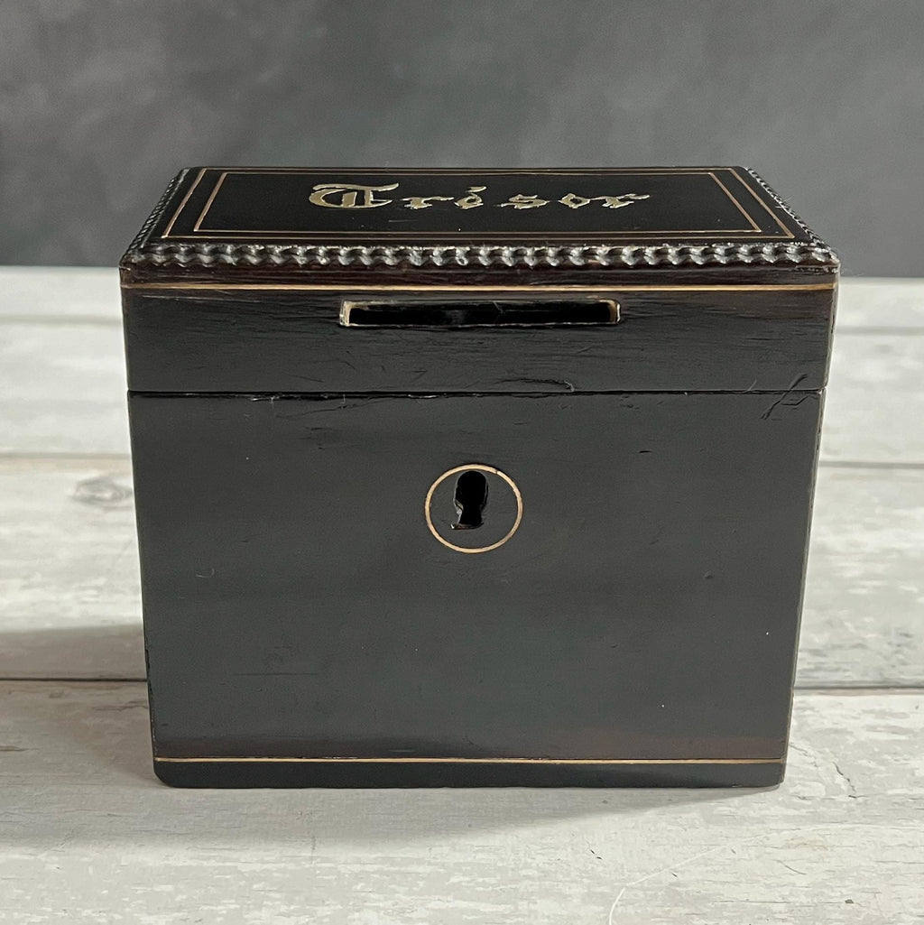 Antique Childs Money Box Money Bank TREASURE C 1860