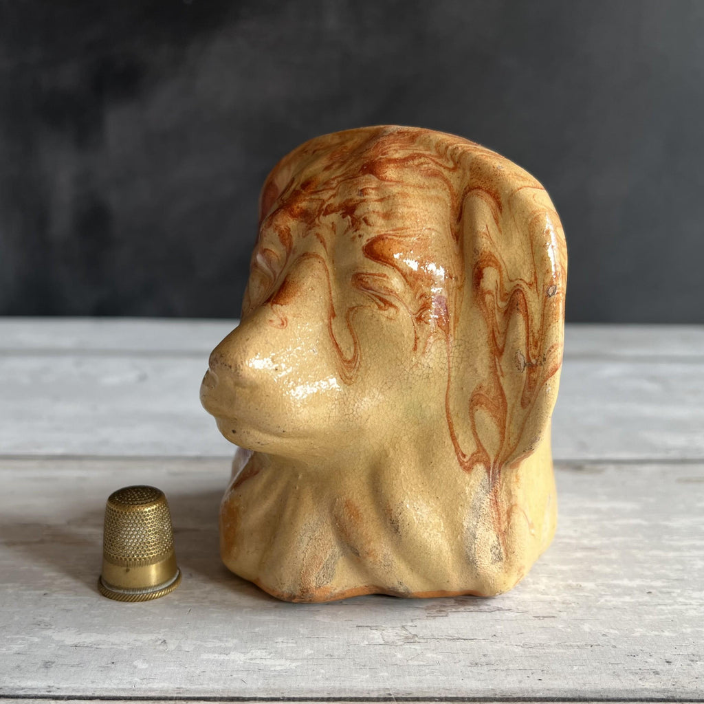 19th Century Children’s Staffordshire Dog Spaniel Coin Bank Money Box Folk Art Circa 1860