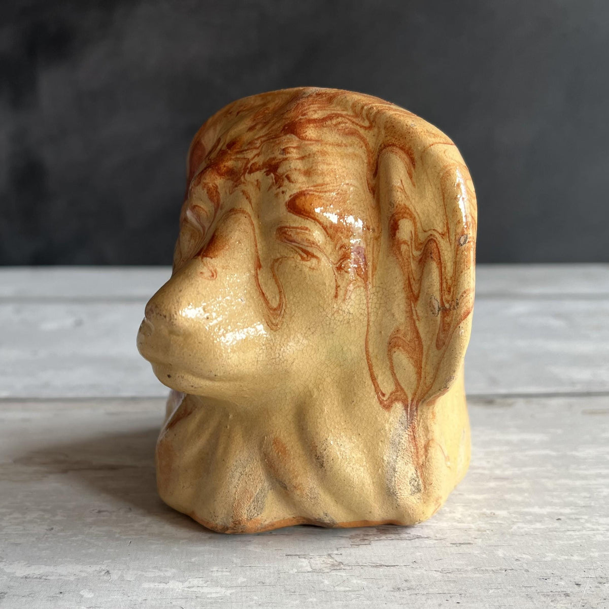 19th Century Children’s Staffordshire Dog Spaniel Coin Bank Money Box Folk Art Circa 1860