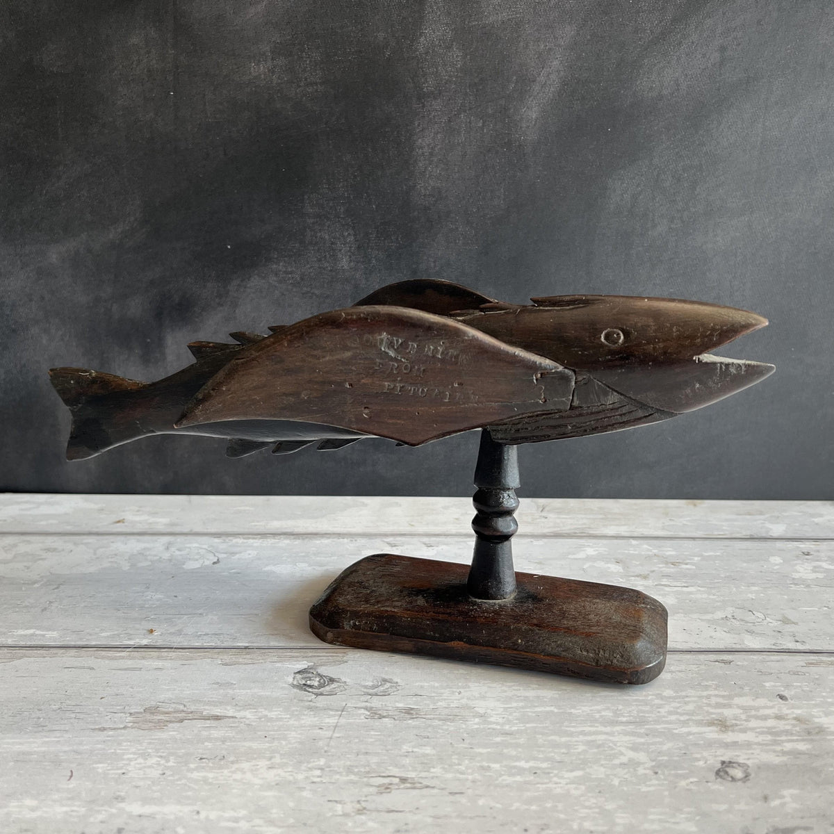 Antique Pitcairn Islands Carved Flying Fish C 1890 HMS Bounty Mutiny Interest