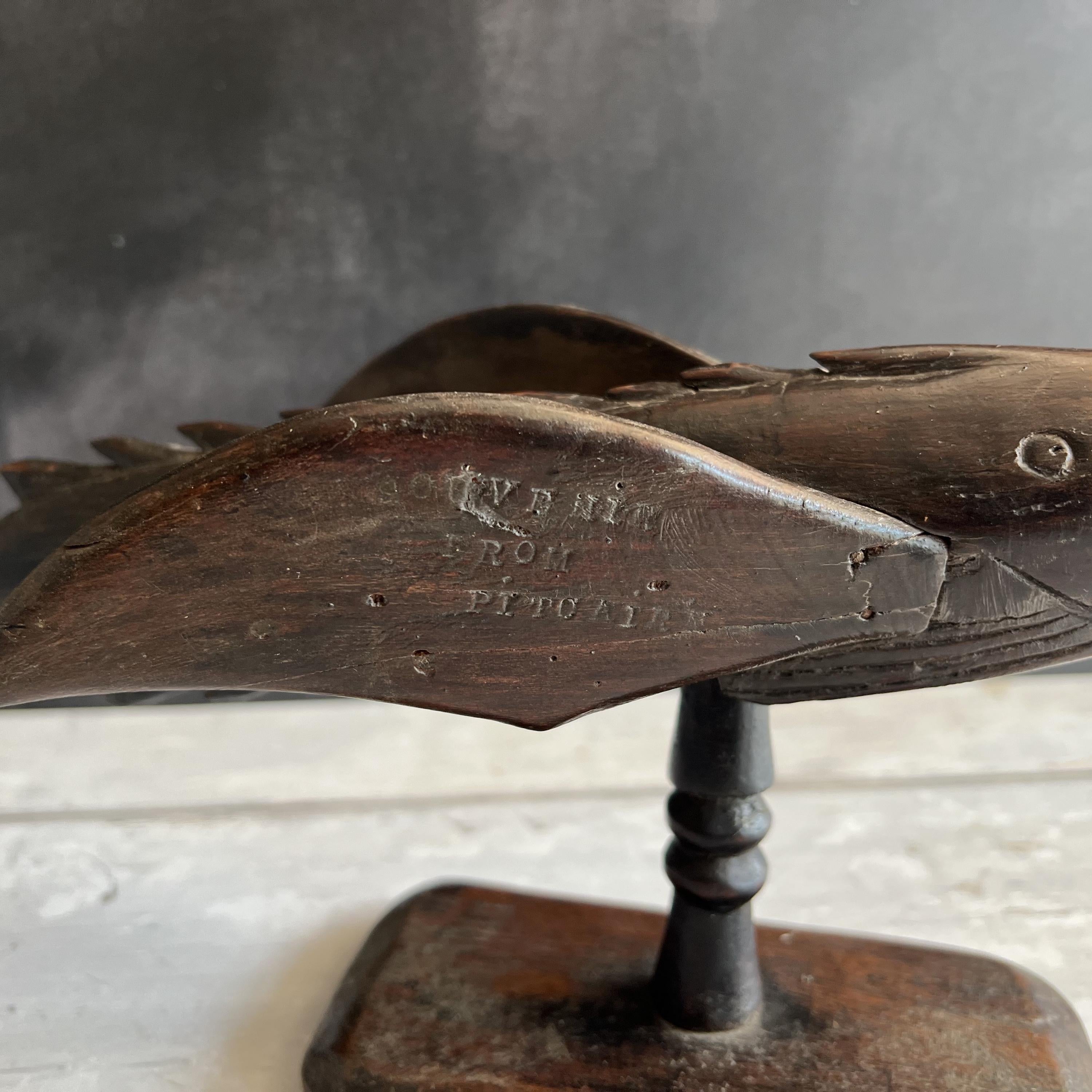 Antique Pitcairn Islands Carved Flying Fish C 1890 HMS Bounty Mutiny Interest