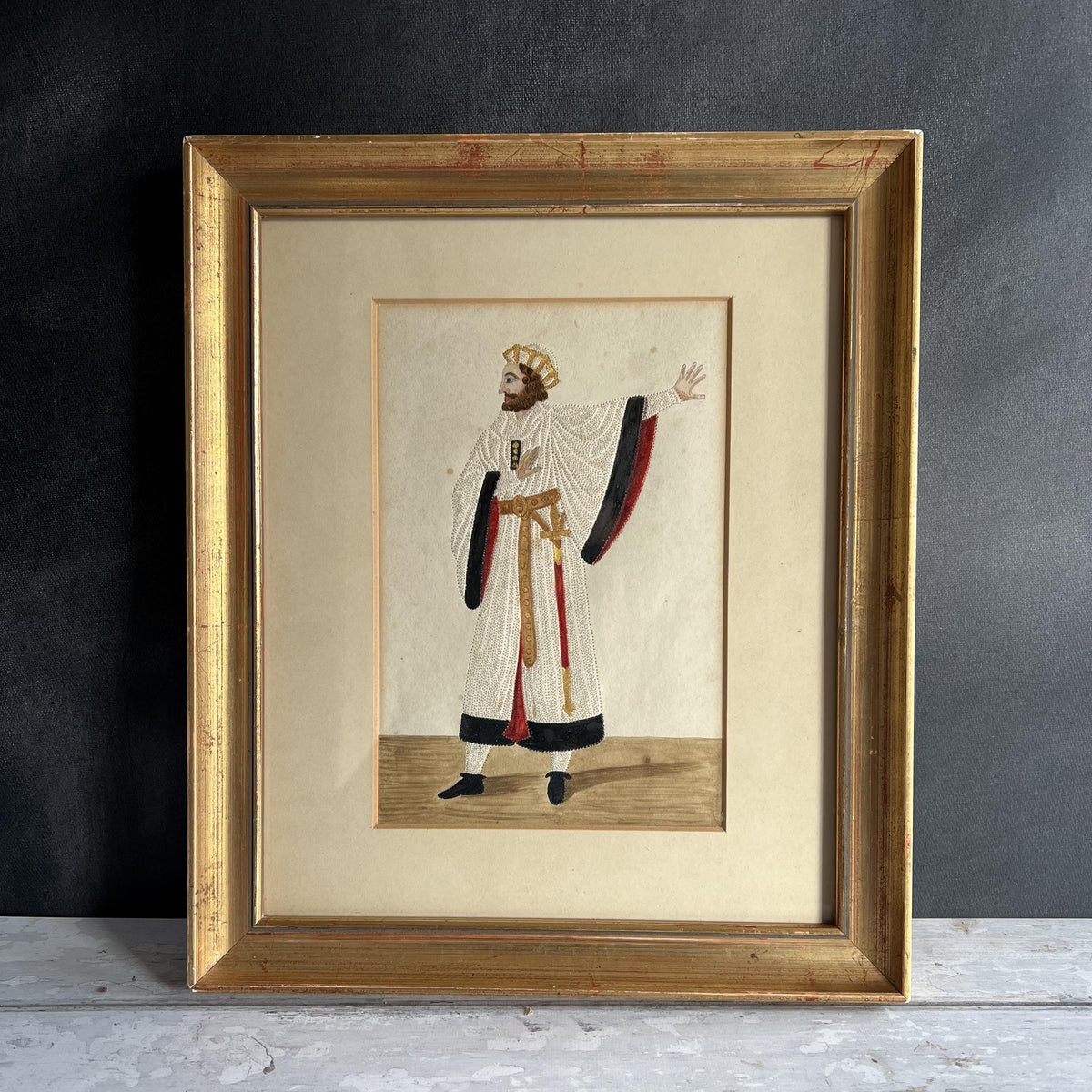 19th Century Pin Prick Portrait King Edward II Robert The Bruce Opera Theatrical