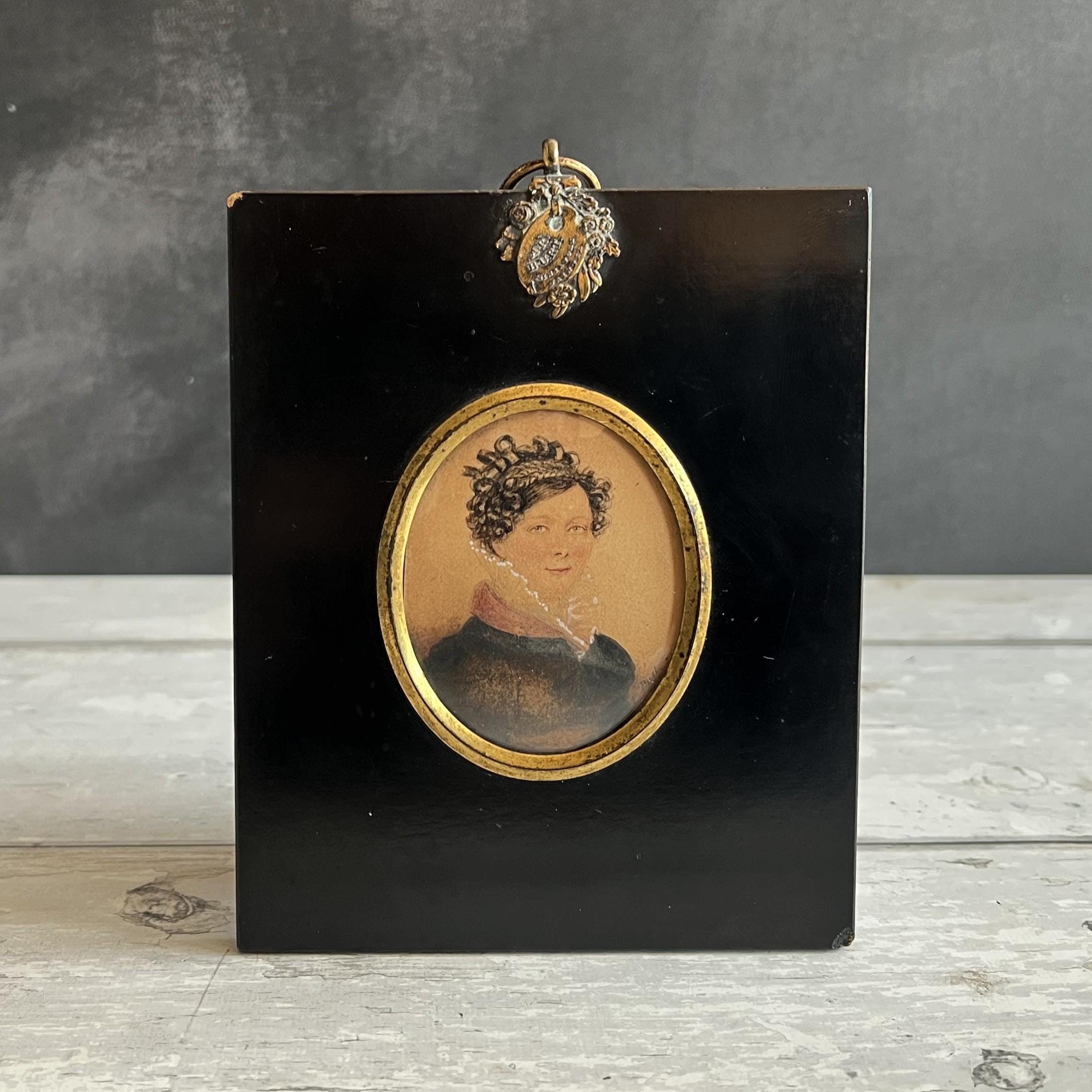Antique A R Burt Portrait Miniature Wealthy Lady by Chester 1821
