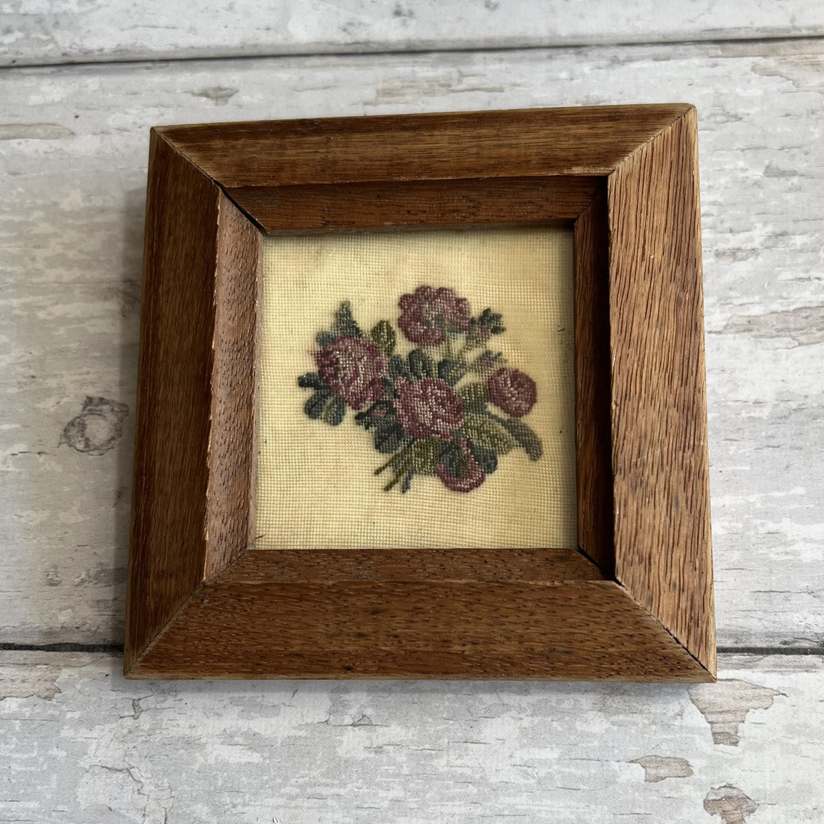 Antique 19th Century Pair Miniature Needleworks C 1840