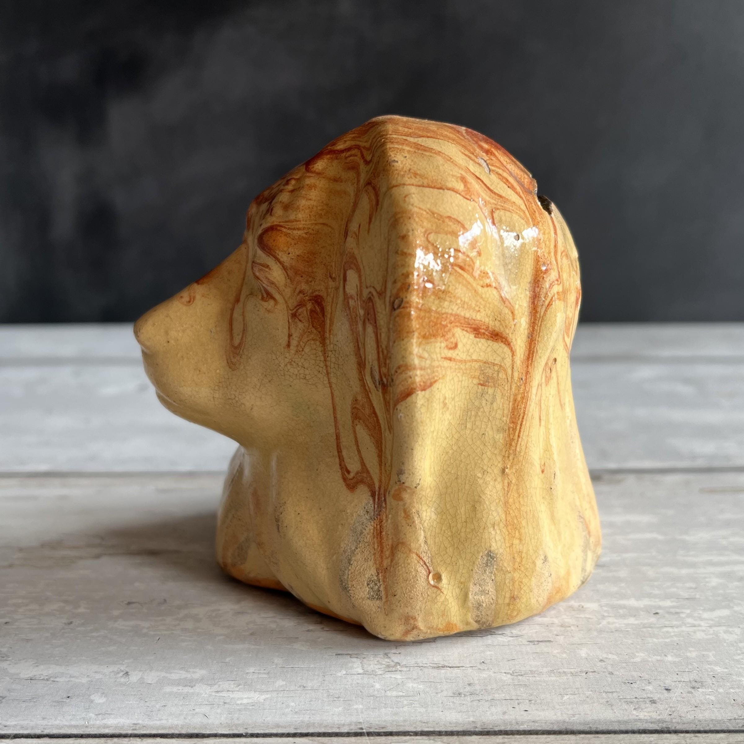 19th Century Children’s Staffordshire Dog Spaniel Coin Bank Money Box Folk Art Circa 1860