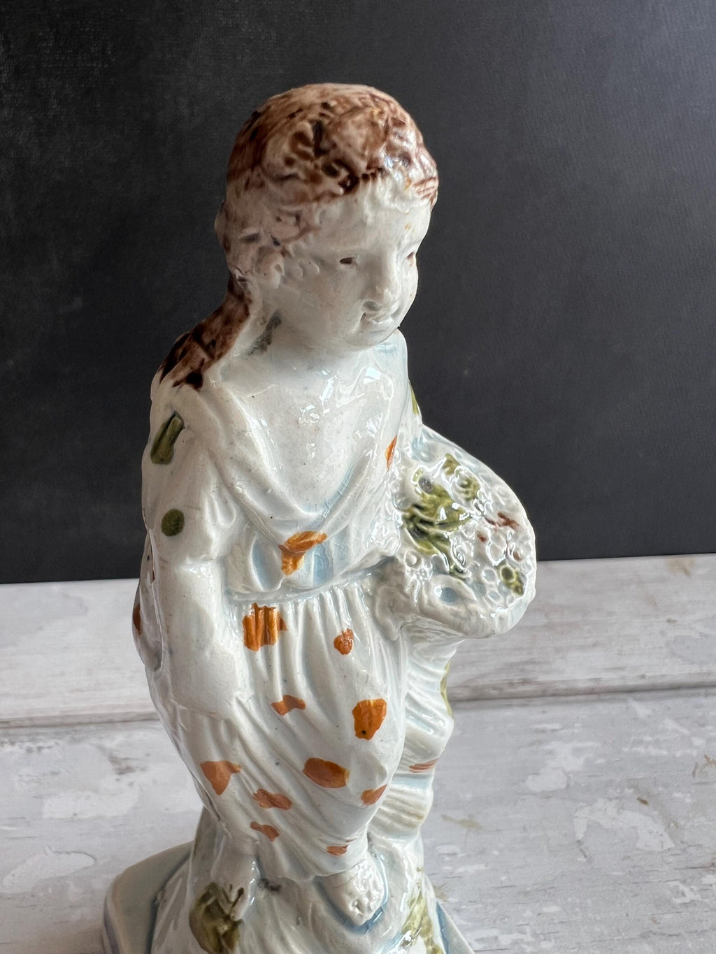 1790 Pratt Ware Pearlware Figure, English Cornucopia of Plenty