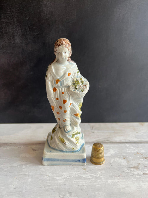 1790 Pratt Ware Pearlware Figure, English Cornucopia of Plenty