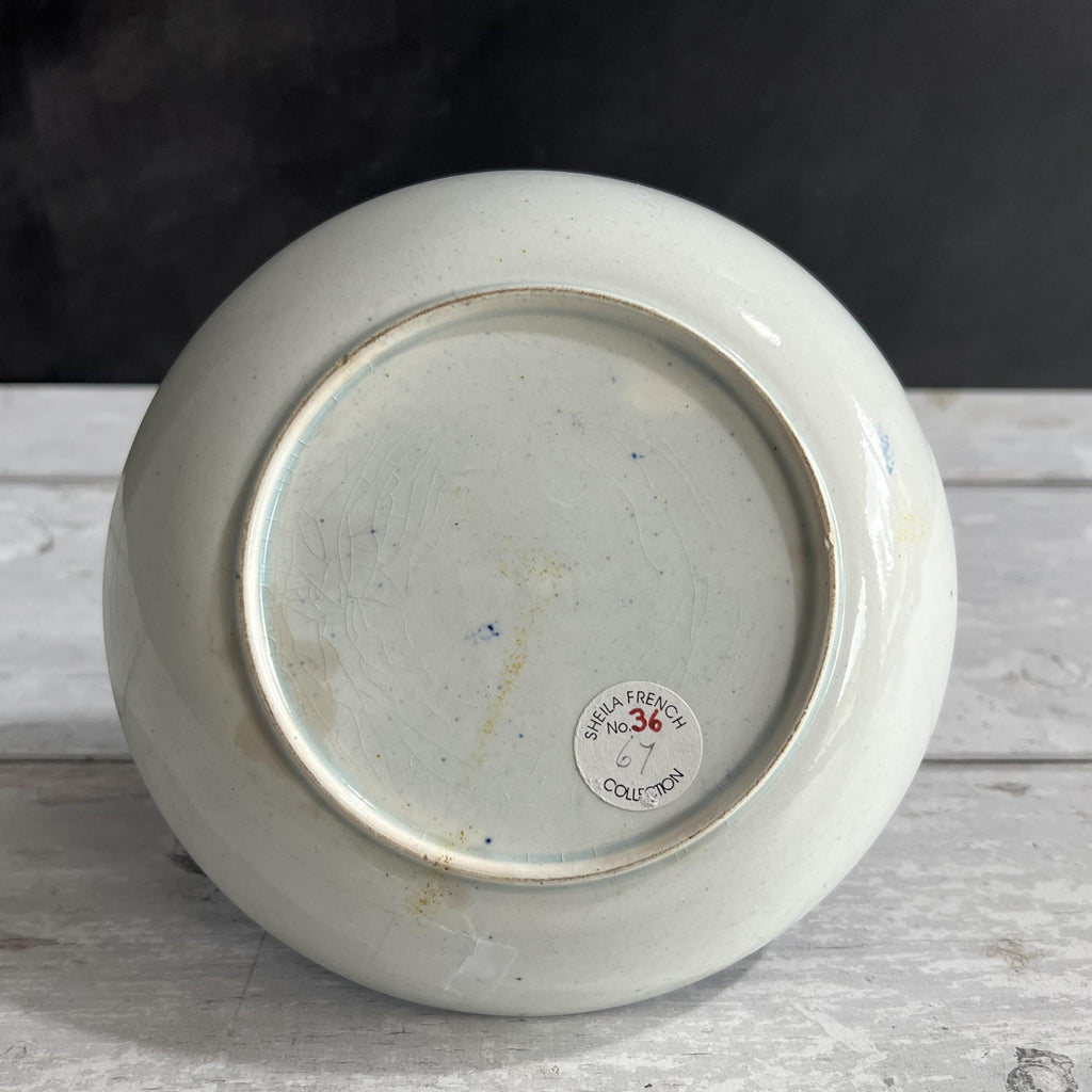 Antique 1820s English Pearlware Tea Bowl and Saucer, Blue Willow Bird Design