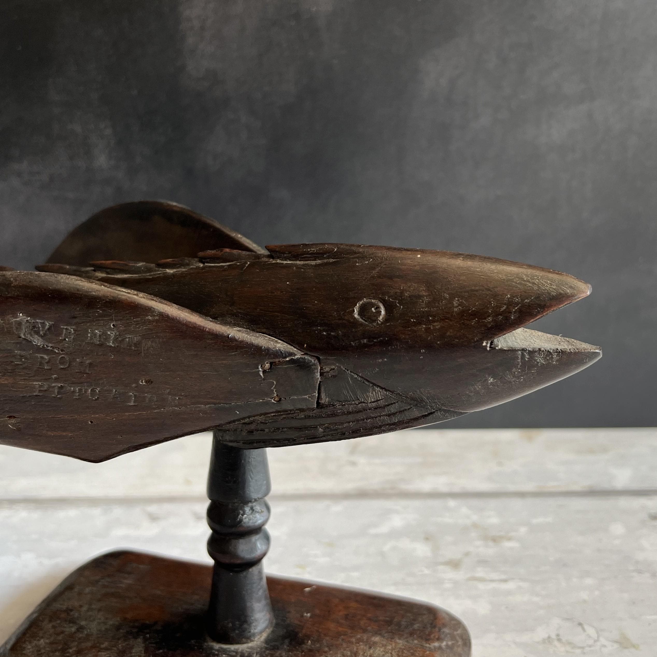 Antique Pitcairn Islands Carved Flying Fish C 1890 HMS Bounty Mutiny Interest