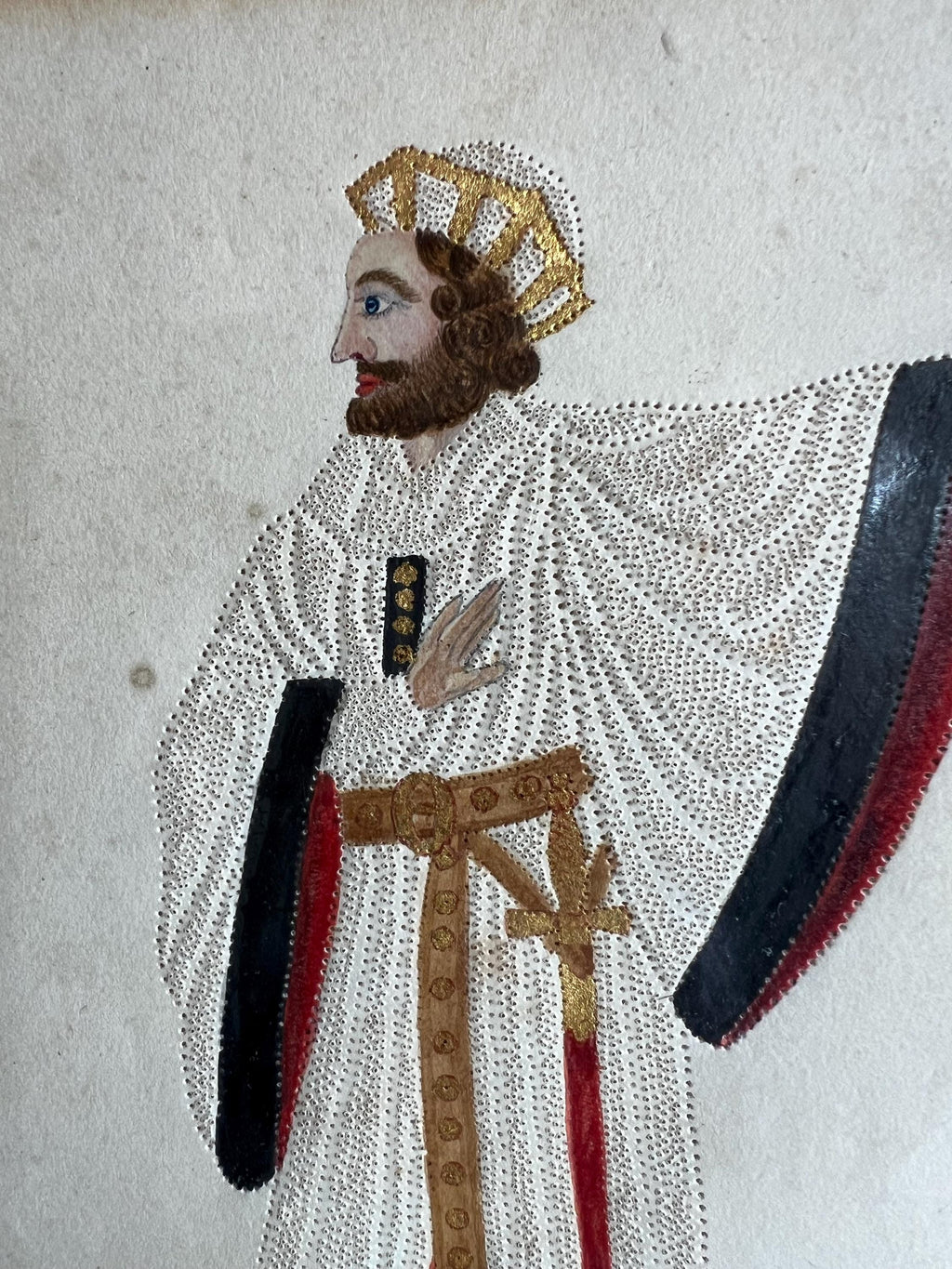 19th Century Pin Prick Portrait King Edward II Robert The Bruce Opera Theatrical