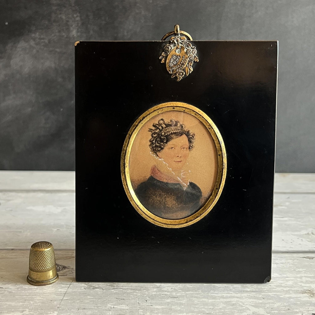 Antique A R Burt Portrait Miniature Wealthy Lady by Chester 1821