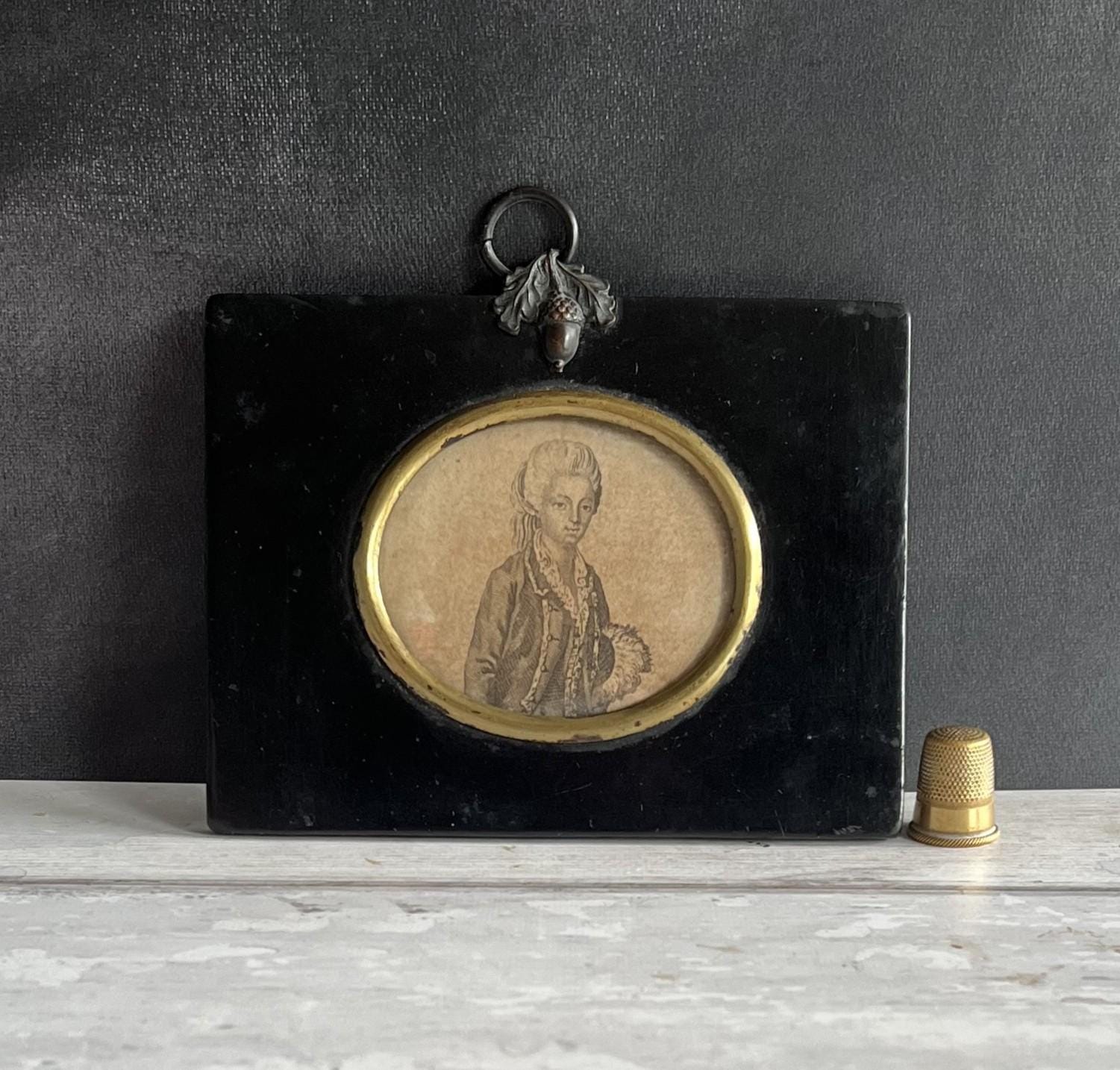 18th Century Miniature Engraving Countess du Barry C 1770 Mademoiselle Vaubernier