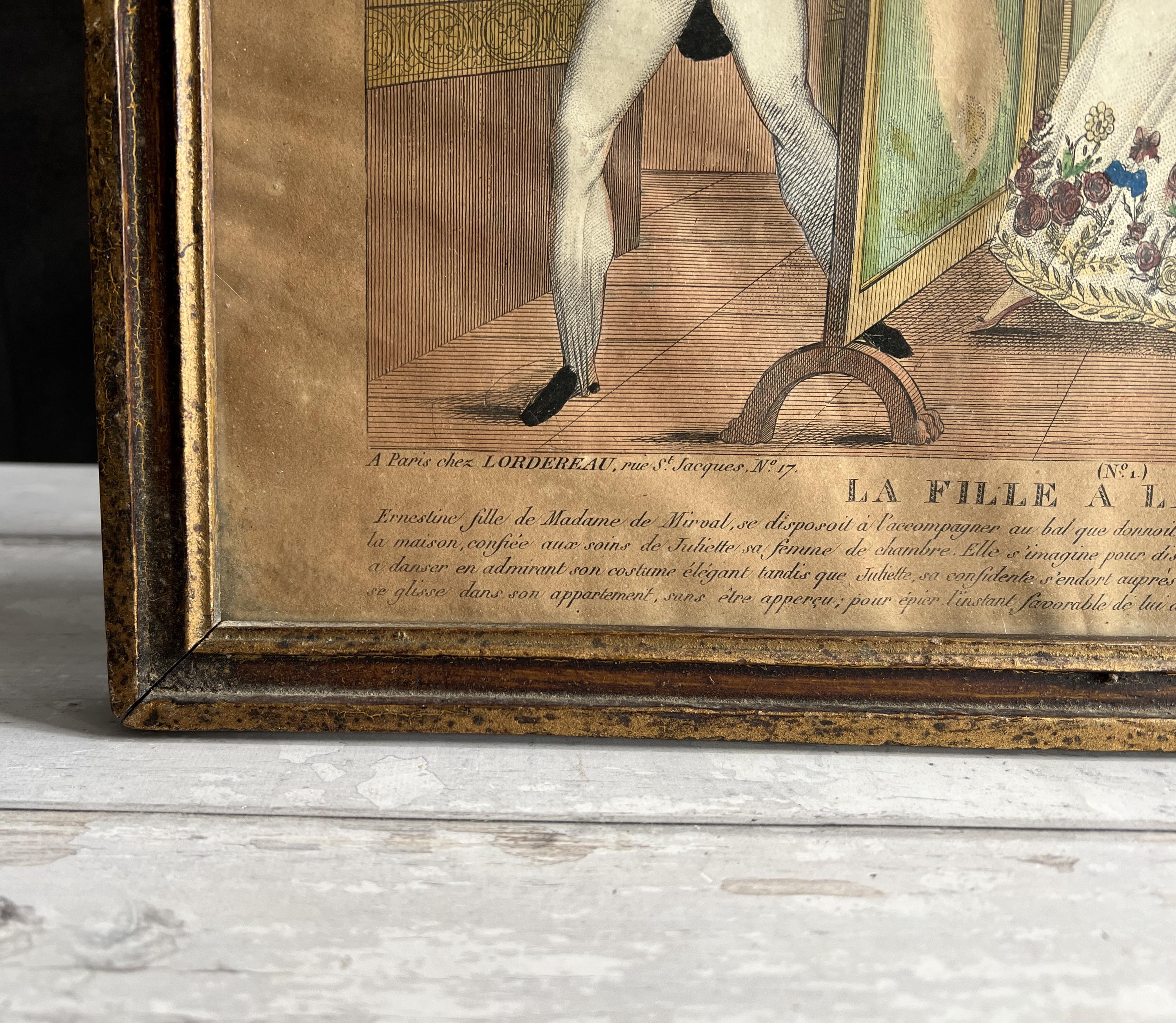 19th Century French Theatrical Engraving Circa 1820s RARE Print