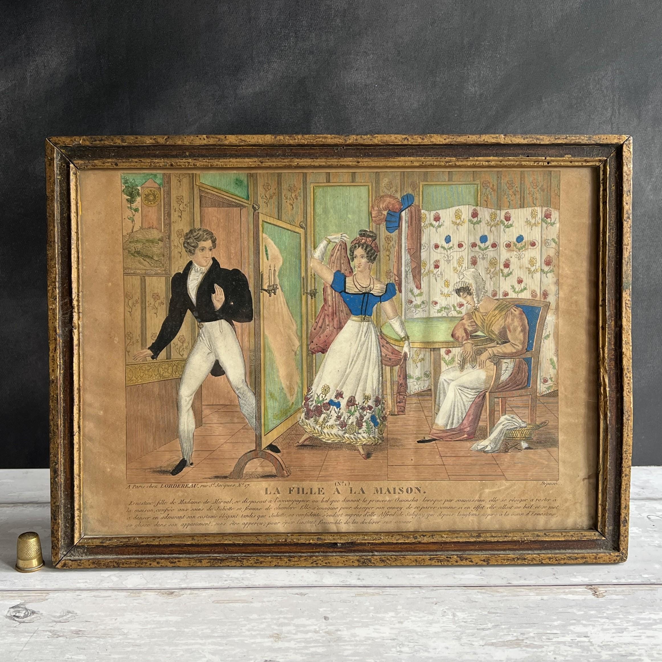 19th Century French Theatrical Engraving Circa 1820s RARE Print