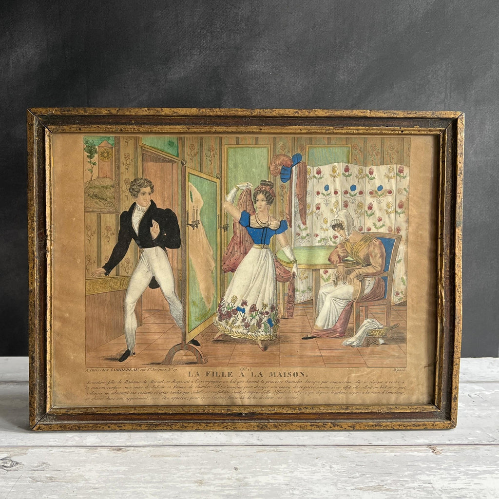 19th Century French Theatrical Engraving Circa 1820s RARE Print