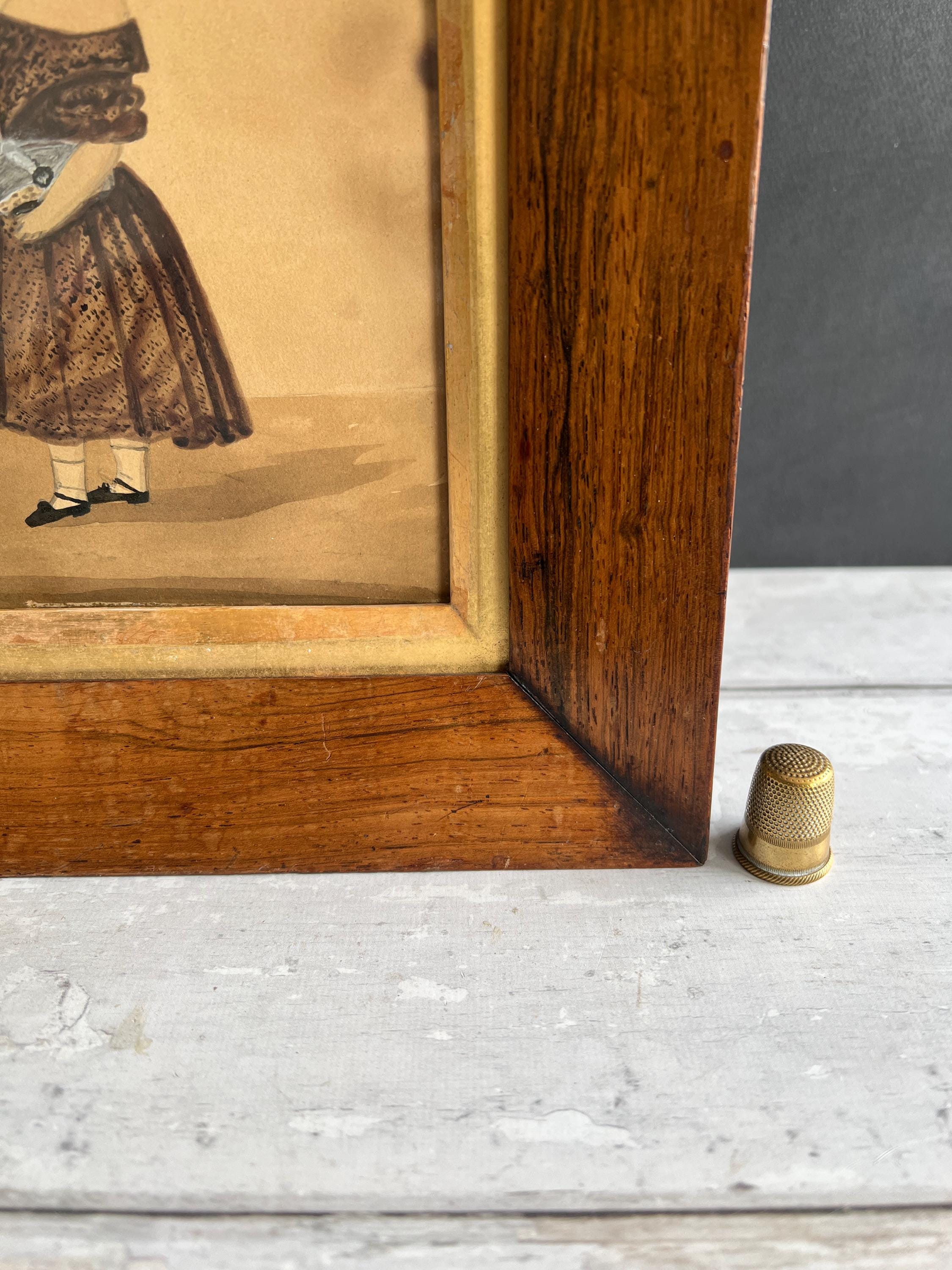 Antique Folk Art Painting Naïve School Portrait of A Boy William Allan 1842