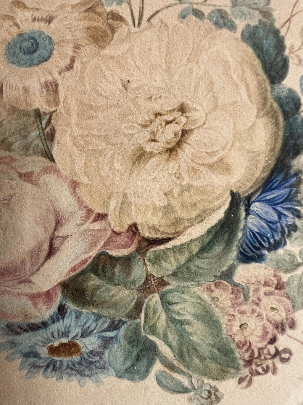 Antique 19th Century Floral Painting Georgian C 1830