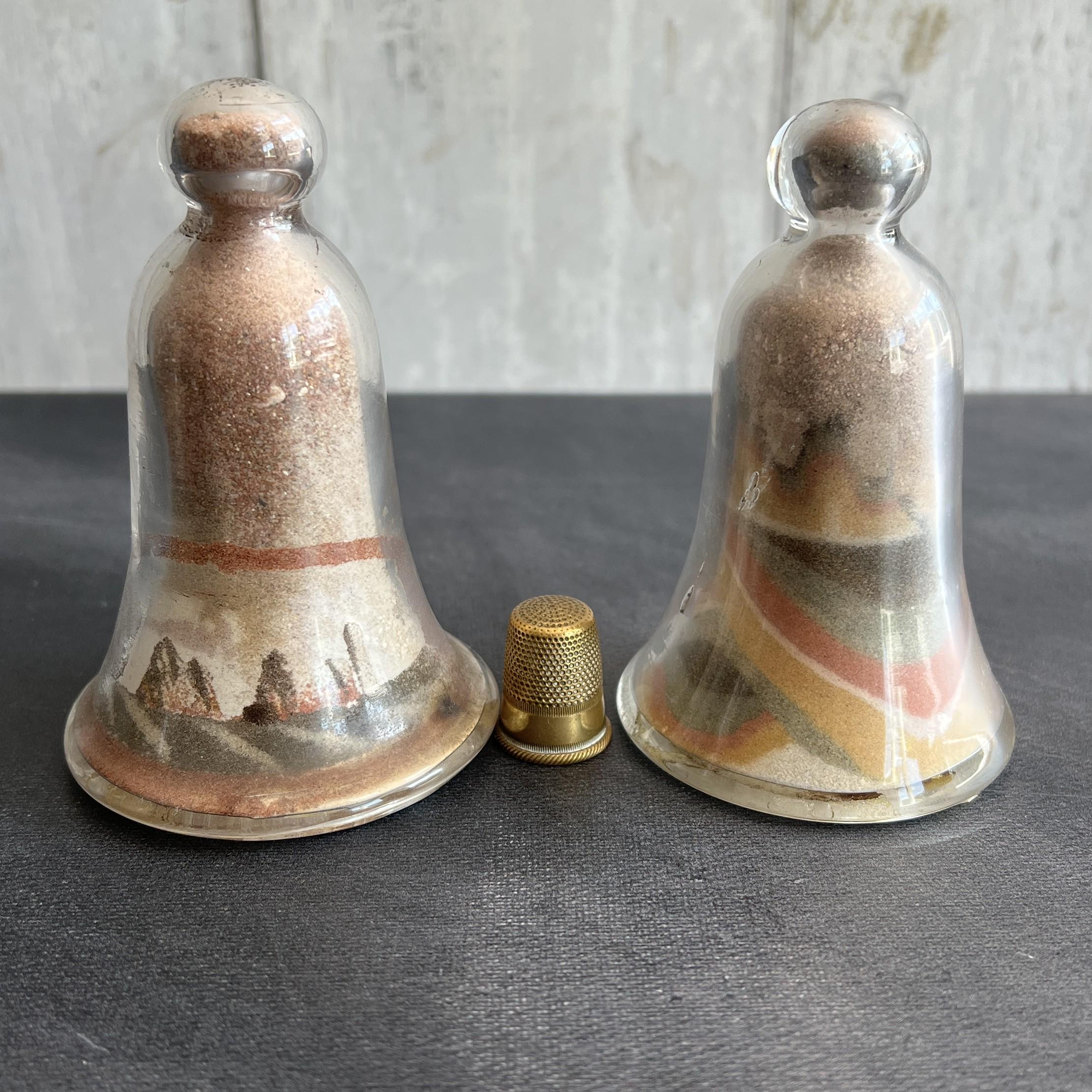 Antique Victorian Alum Bay Sand Bell Jar Paperweight C 1900 Isle of Wight