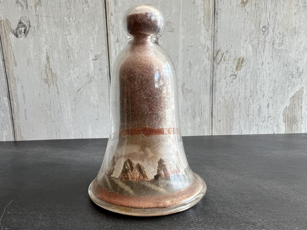Antique Victorian Alum Bay Sand Bell Jar Paperweight C 1900 Isle of Wight