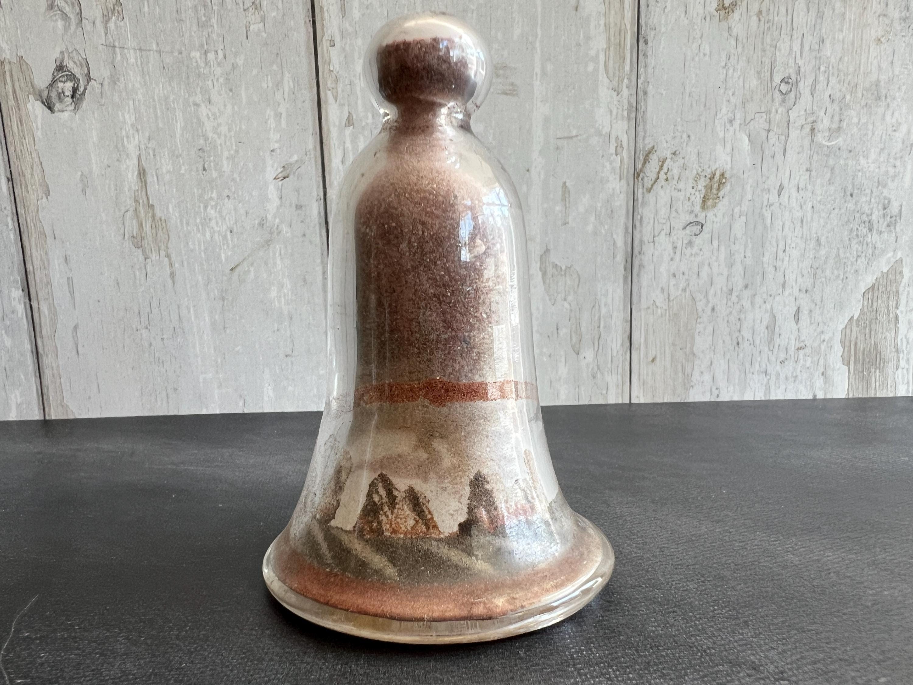 Antique Victorian Alum Bay Sand Bell Jar Paperweight C 1900 Isle of Wight