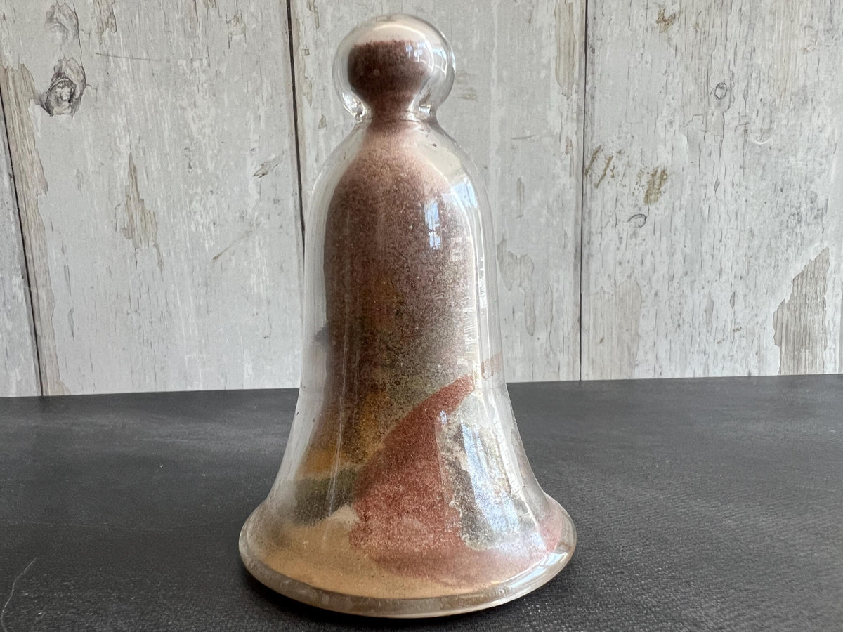 Antique Victorian Alum Bay Sand Bell Jar Paperweight C 1900 Isle of Wight