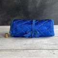Victorian Sewing Roll Huusif Sewing Tool Roll-Up C 1890 Large Blue Silk Satin