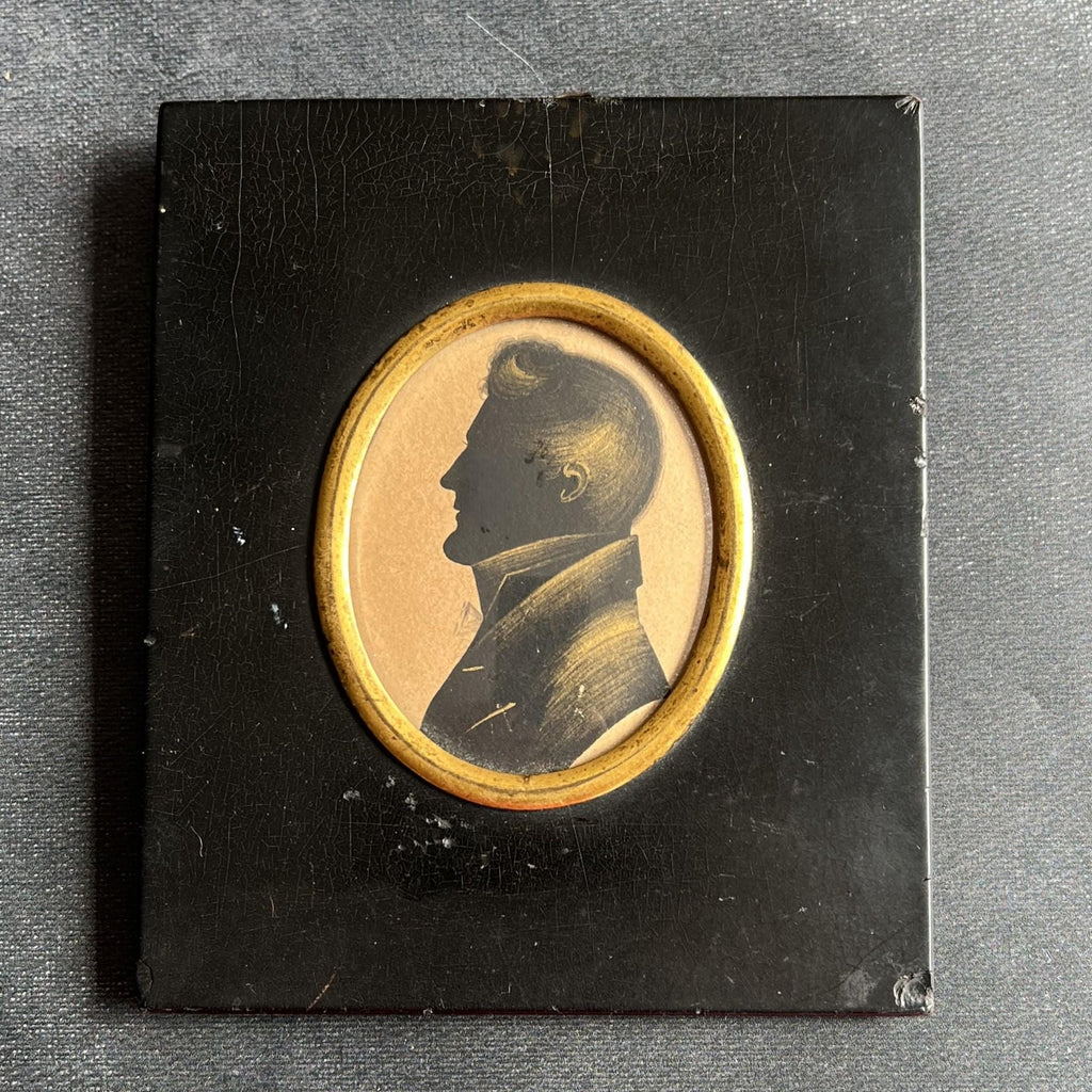 Georgian Silhouette Portrait Young Gentleman Circa 1810 By William Seville