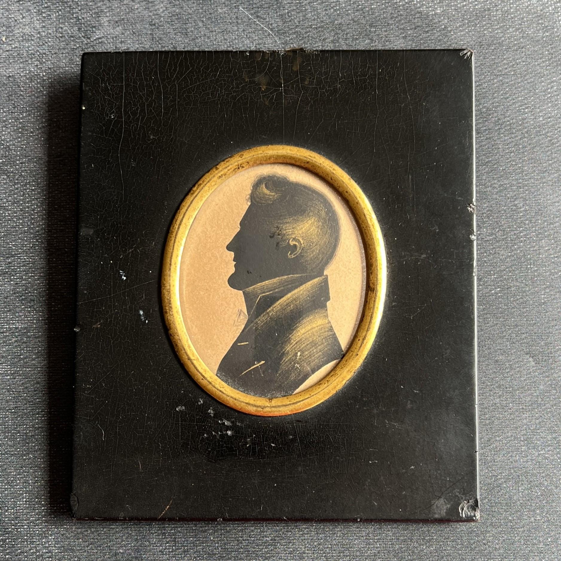 Georgian Silhouette Portrait Young Gentleman Circa 1810 By William Seville
