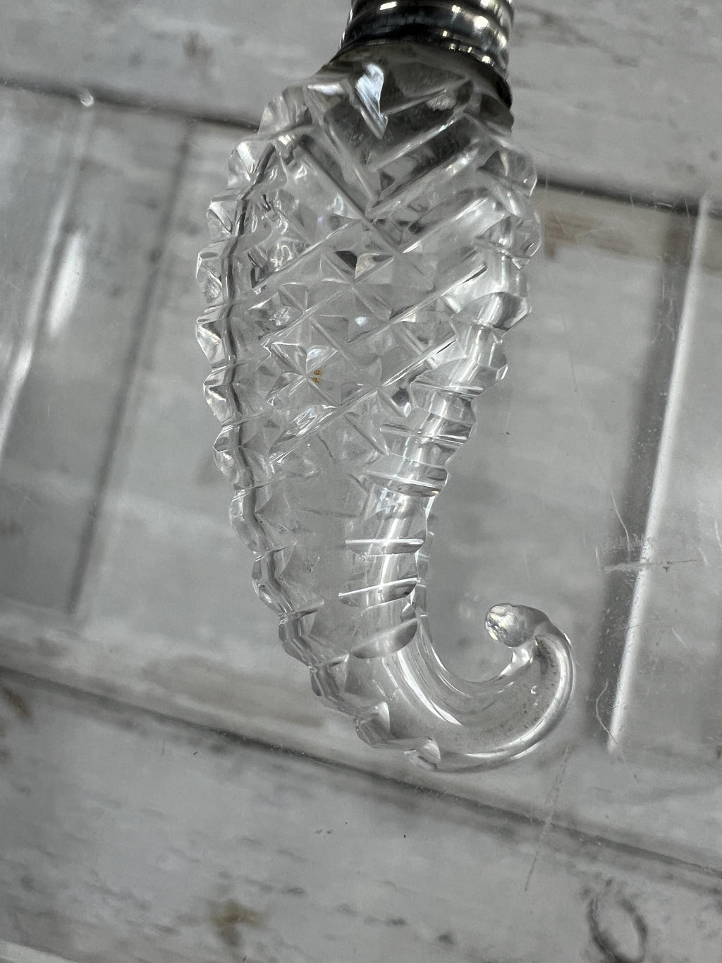 Antique Georgian Miniature Cut Glass Scent Bottle Cornucopia English C 1810 Regency Pendant