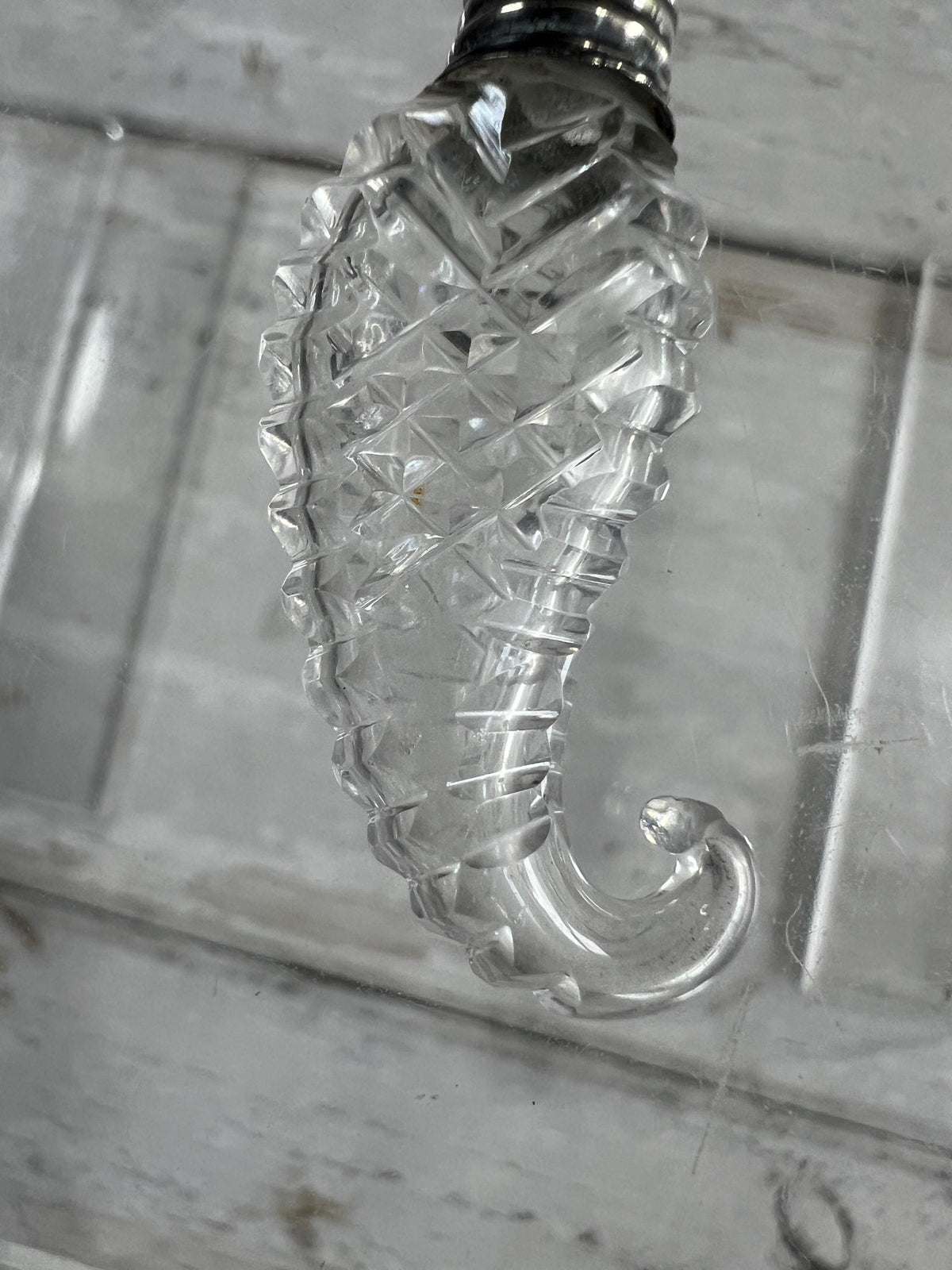 Antique Georgian Miniature Cut Glass Scent Bottle Cornucopia English C 1810 Regency Pendant
