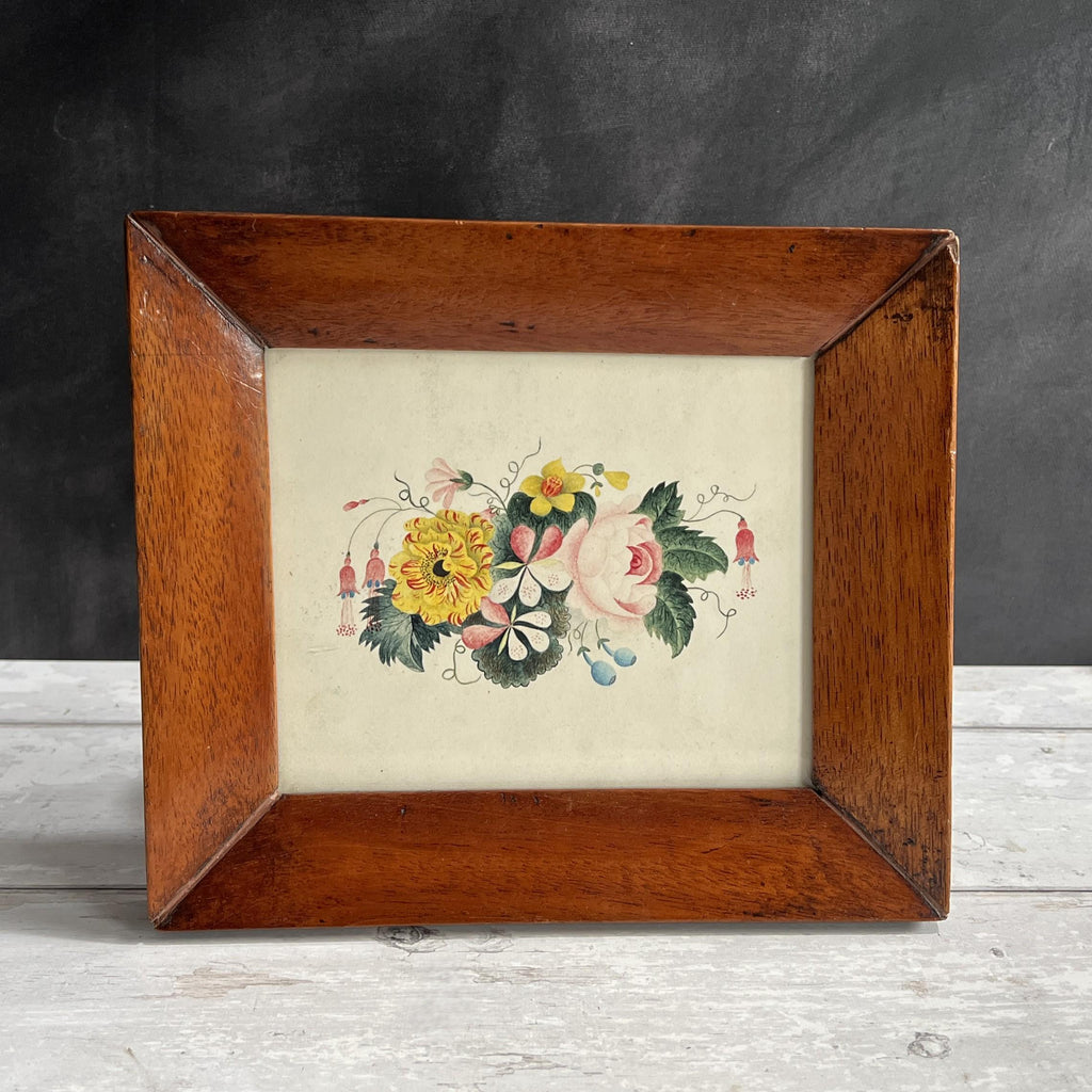 19th Century English Floral Painting Fuchsia Rose C 1830