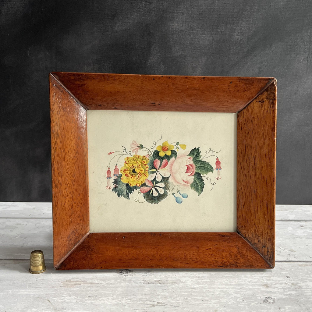 19th Century English Floral Painting Fuchsia Rose C 1830