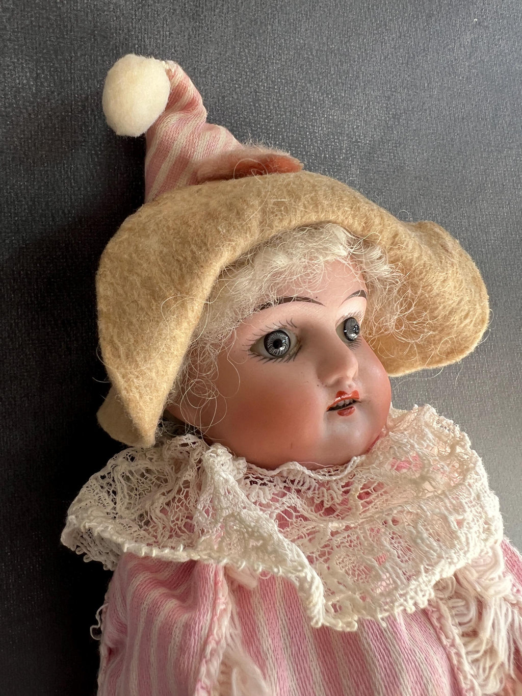 Antique Musical Marotte Doll Bisque Socket Head Fully Working German/French Circa 1890