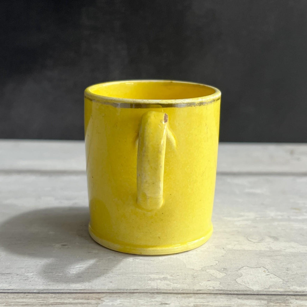 Staffordshire Childs Miniature Canary Motto Mug For My Dear Boy Toy Size Silver Lustre C 1810