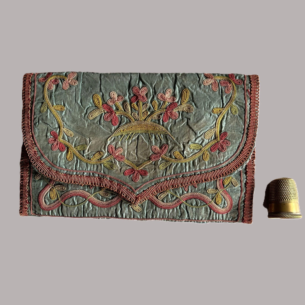 18th Century Silk Pocketbook Purse French Circa 1790