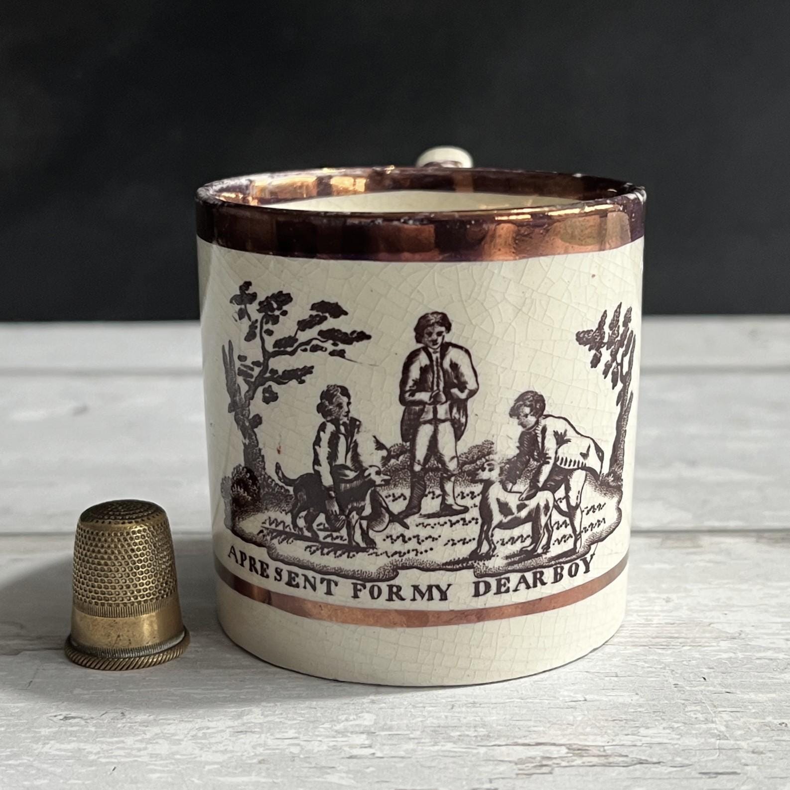 Antique Childs Luster Ware Mug A Present For My Dear Boy 1830