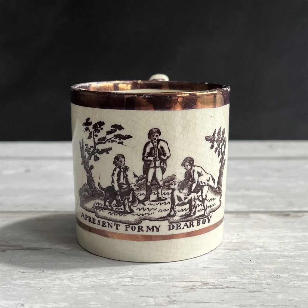 Antique Childs Luster Ware Mug A Present For My Dear Boy 1830