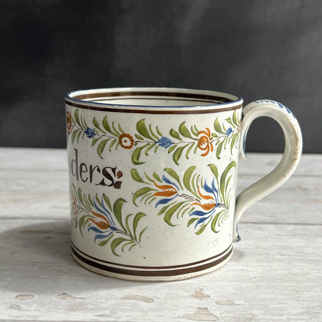 RARE 19th Century MARY Mug English Pearlware Pratt Ware Colours Circa 1810