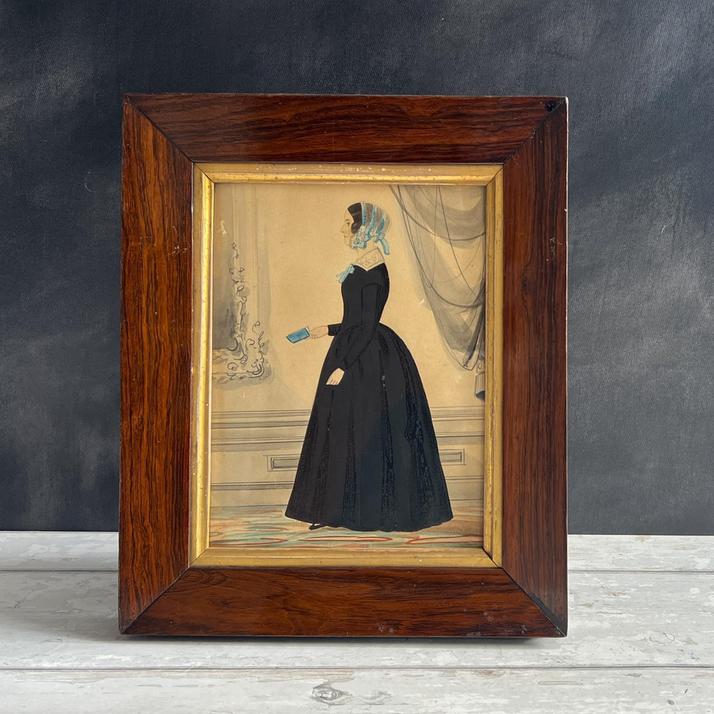 Antique Folk Art Naïve Portrait Lady Messrs R and W Kerry C 1840