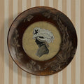 Antique Art Nouveau Portrait Silhouette of A Lady Floral Frame C 1890