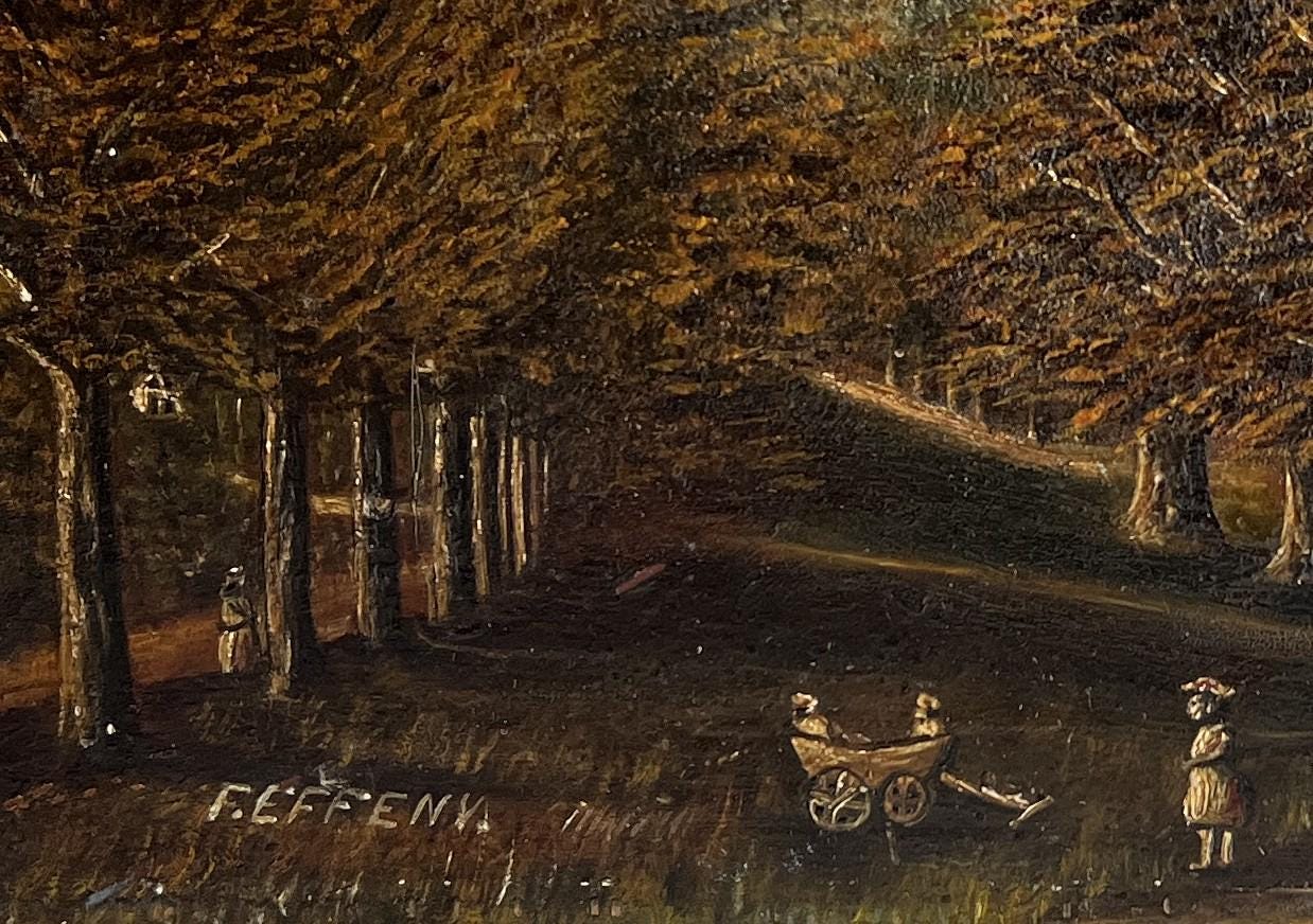 19th Century English Folk Art Oil Painting The Cowherds Inn Southampton C 1880