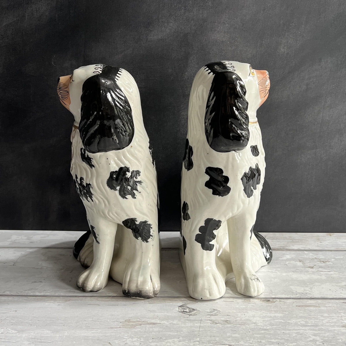 Antique Pair Of Staffordshire Disraeli Dog Figures Victorian C 1860