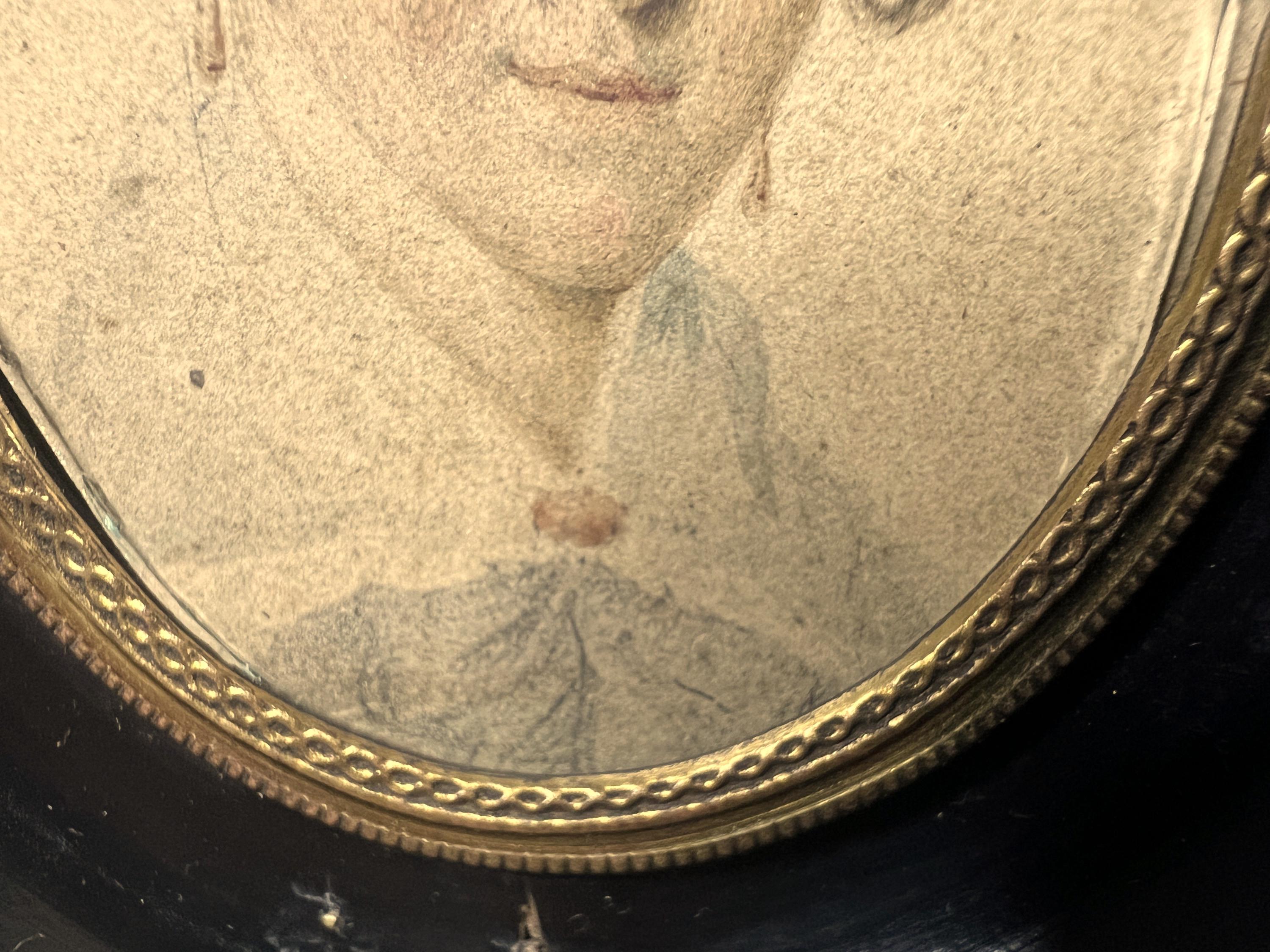Antique Regency Portrait Lady Miniature English C 1820